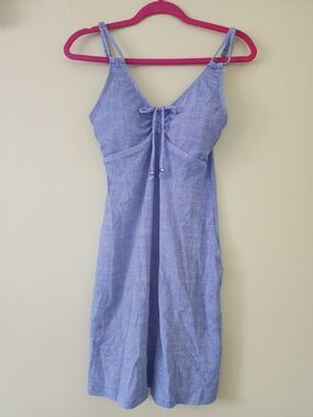 New With Tags Tommy Bahama Blue Tie-Front V-Neck Sundress